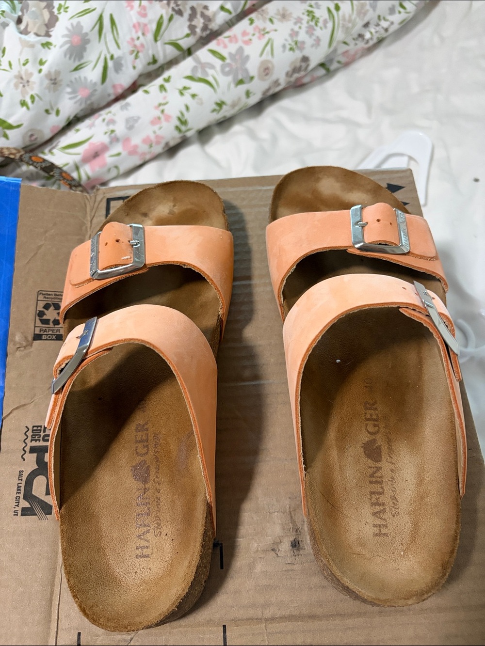 Haflinger German shoe Women’s Coral Double-Strap Slide Sandals